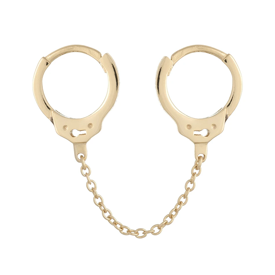 

2020 fashion 18k gold vermeil luxury jewelry trendy 925 sterling silver high polish Handcuffs charming earrings for women