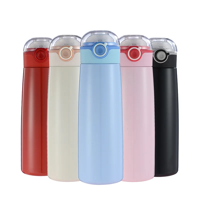 

Stainless Steel Pop Up Lid Water Thermos with logo, As picture