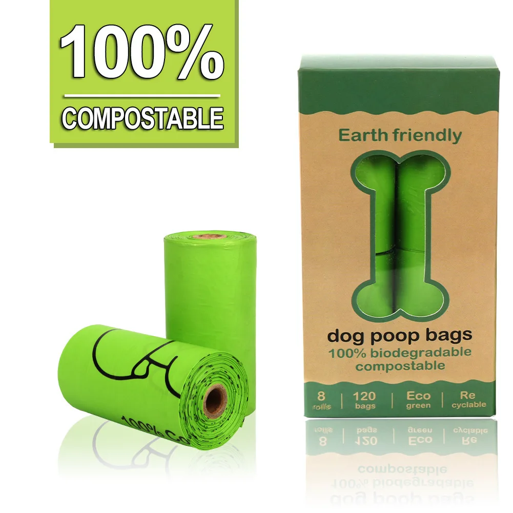 

Customized wholesale eco friendly biodegradable cornstarch dog poop bags compostable for pet waste garbage bag, Picture