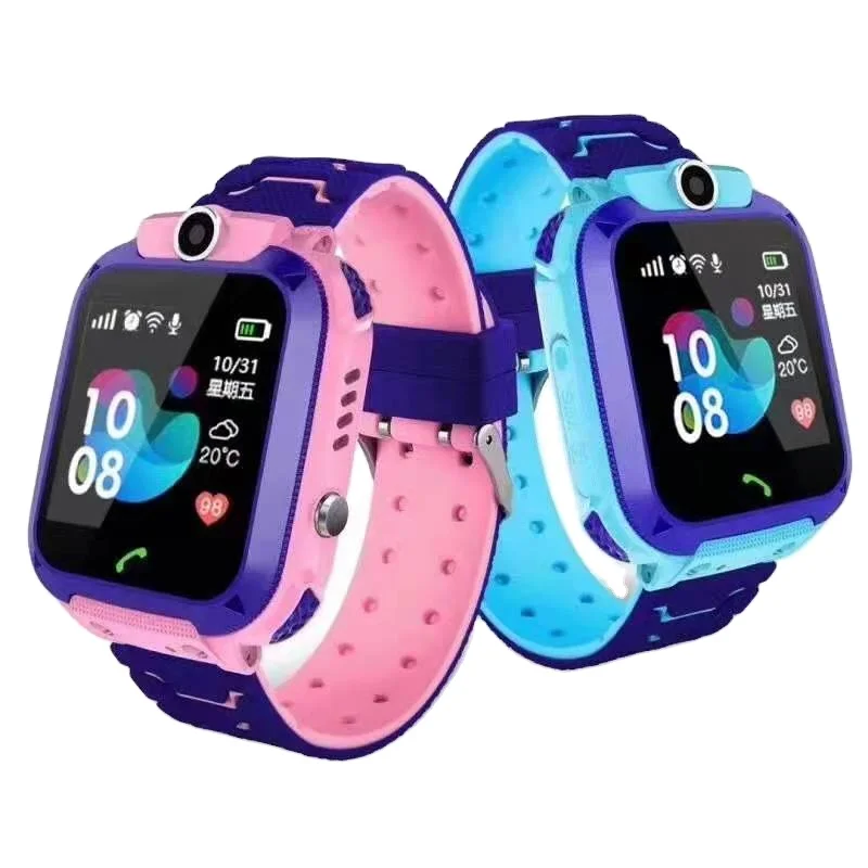 

Q12 Children's Smart Watch Sos Phone Watch Smart Watch For Kids With Sim Card Photo Waterproof Ip67 Kids Gift For Ios Android, Blue/pink