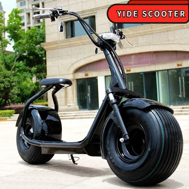 

China Price Chopper Citycoco 2 Big Wheel Folding Foldable Cheap Elektrik Vespa Electric Kick Scooter, Black