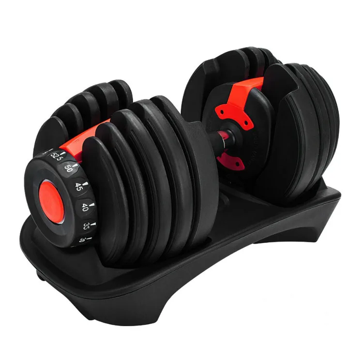 

Weight lifting gym equipment Dumbbells Adjustable Gym Home Indoor Muscle Workout bow flex Dumbbells, Black and red