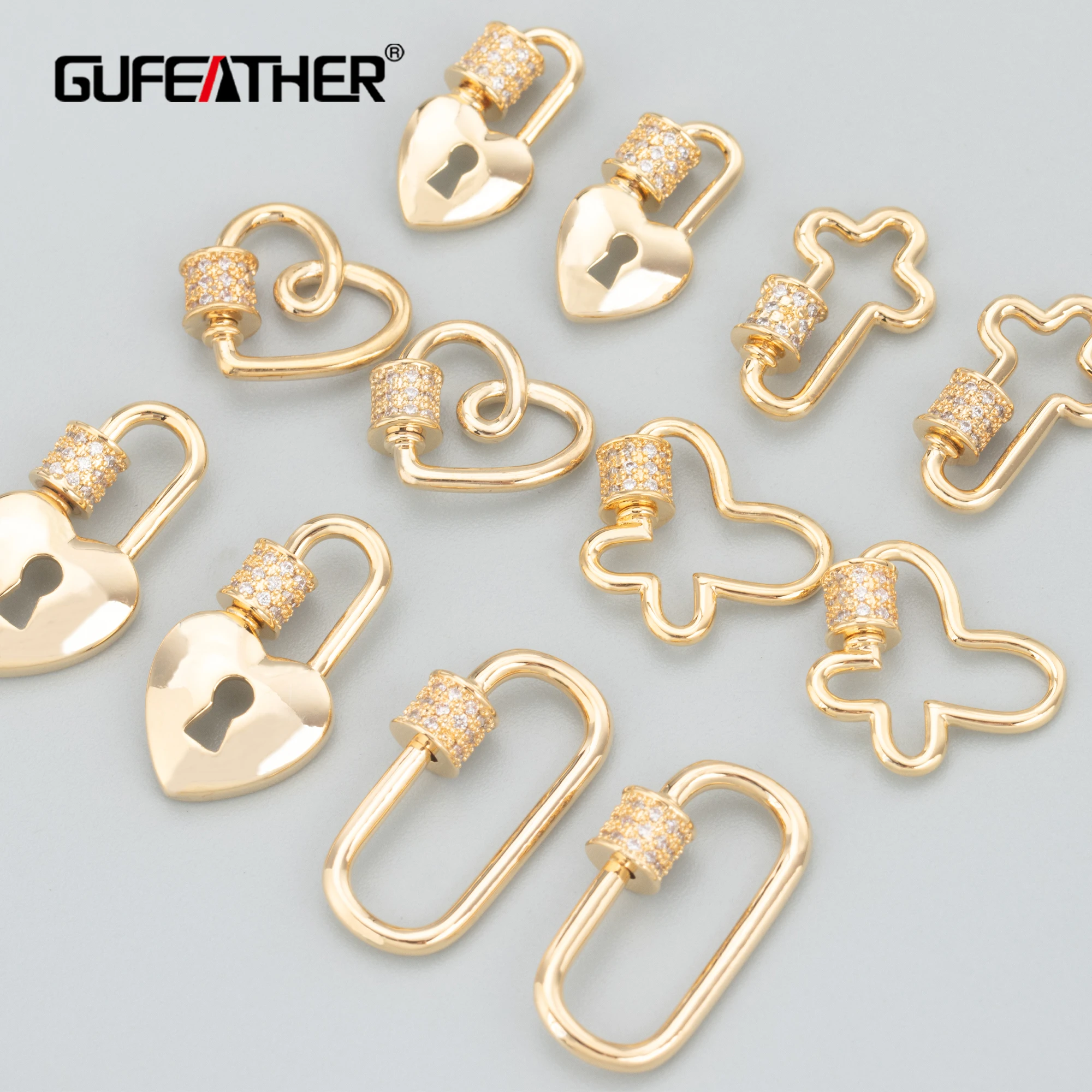 

M894 Irregular 18K Gold Plated Clasp Hooks Diy Necklace Connectors For Women Jewelry Making Accessories 6pcs/lot