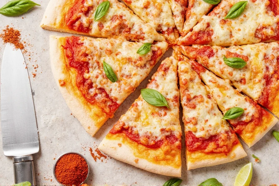 Final pizza shot with seasoning