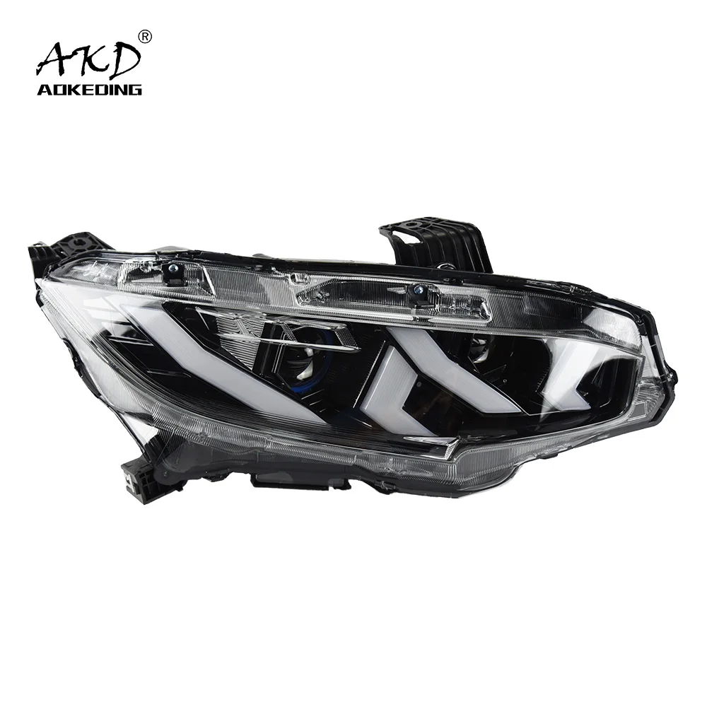 

Car Styling Head Lamp for Civic headlights 2016-2020 Civic X LED Headlight Bi Xenon Projector Lens Angel Eye DRL Signal Lamp