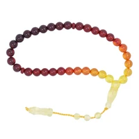 

China manufacturer resin amber mix color muslim cheap prayer beads