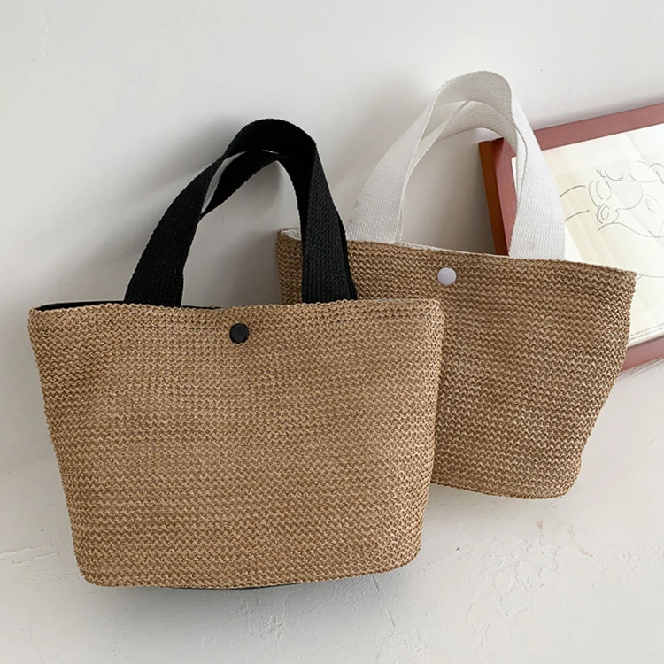 

Fashion Handmade Seagrass Woven Handbags Small Female Beach Tote Grass Rattan Straw Weaving Women Hand Bags