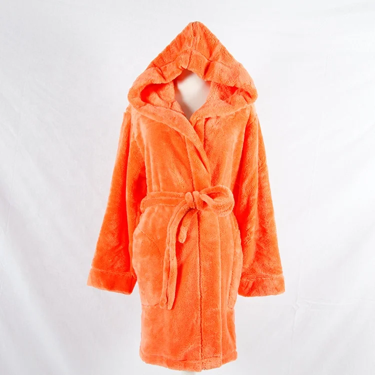 

plush cozy women bath robe with Hood Soft Comfy Warm Bathrobe dressing gowns, Solid color