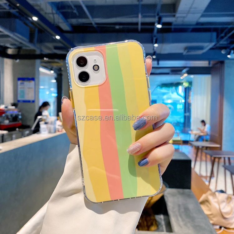 

Mobilephone Case Rainbow IMD Custom Color Printing Soft Hard TPU Cell Mobile Phone Back Cover Case For Huawei P40