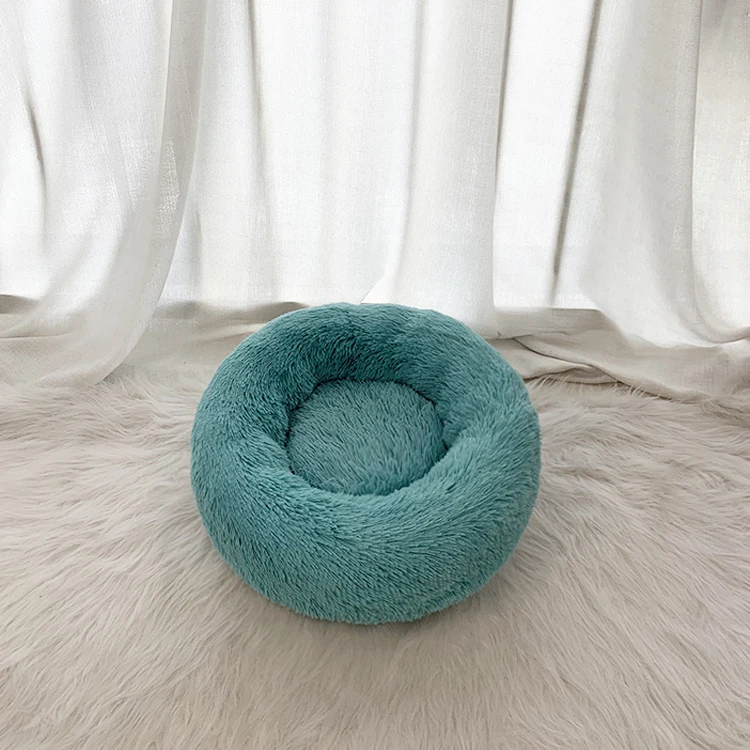 

Long fleece Pet bed Comfortable waterproof Plush Donut round Dog bed dropshipping soft washable cat bed Removable pet cushion, Picture showed