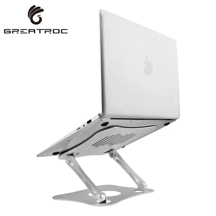 

Great roc high quality soporte computador portatil mini portable laptop stand foldable fit for 15.6 inch notebook tablet holder, Silver