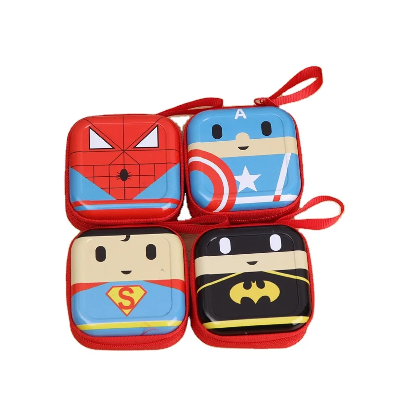 

Portable Round Earphone Bag Small Wallet Square Coin Key Bag, Customized color