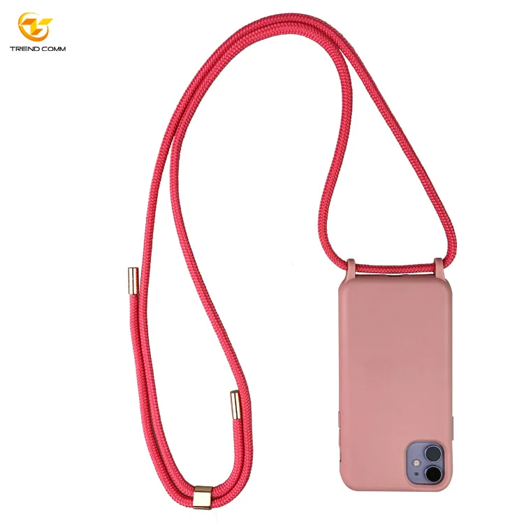 

New String Lanyard Detachable Crossbody Phone Case Silicone Cover For iPhone 11