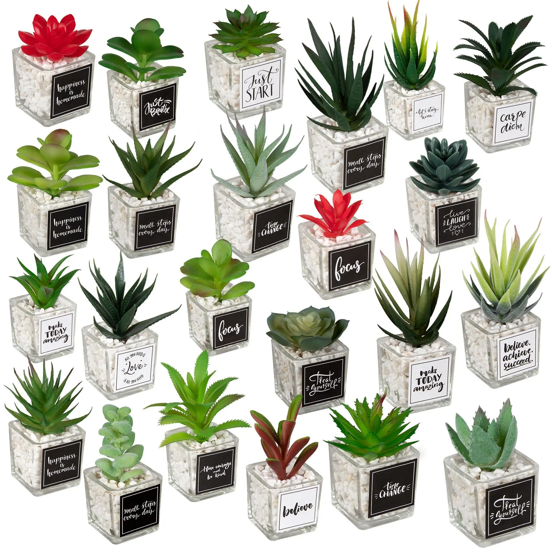 

Cheap Cute Small Hot Sale Mini Bonsai Plastic Fake Artificial Succulent Plants Pots