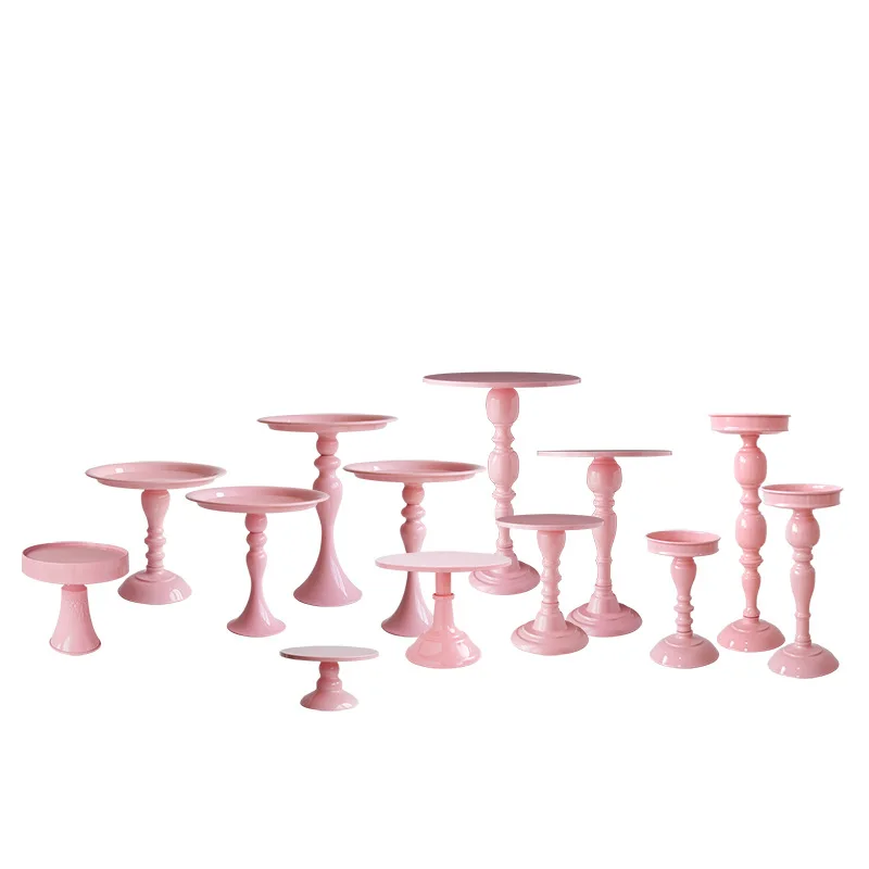 

Round Metal pink Cake Stand Dessert Display Cake Stand with For Wedding Birthday Party, Customized color