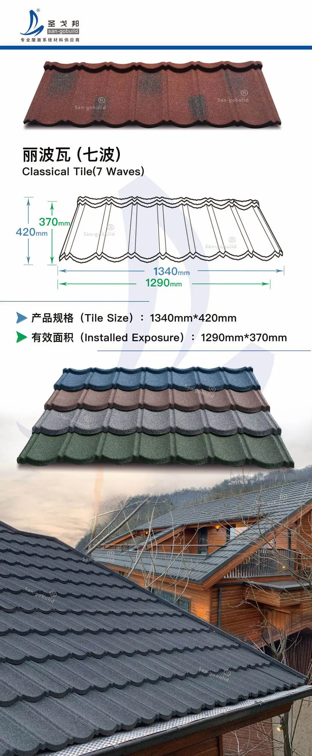 Malawi Zambia Roofing Tile Color Durable Stone Coated Roof Sheets