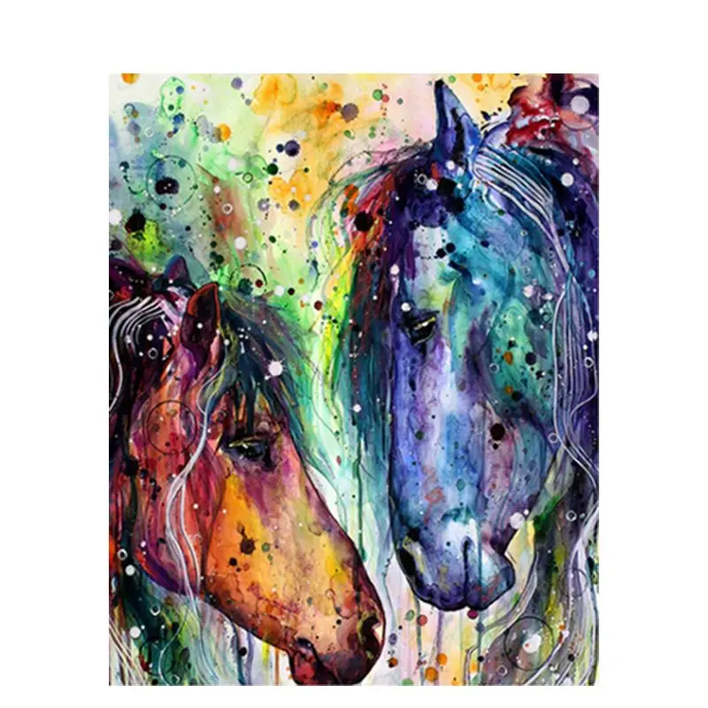 

CHENISTORY 991443 Color horse head Painting By Numbers No Frame For Adult with kid