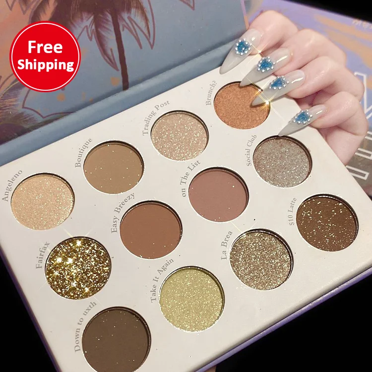 

Tropical coconut tree crushed ice girl 12 cosmetic makeup neutral eyeshadow palette