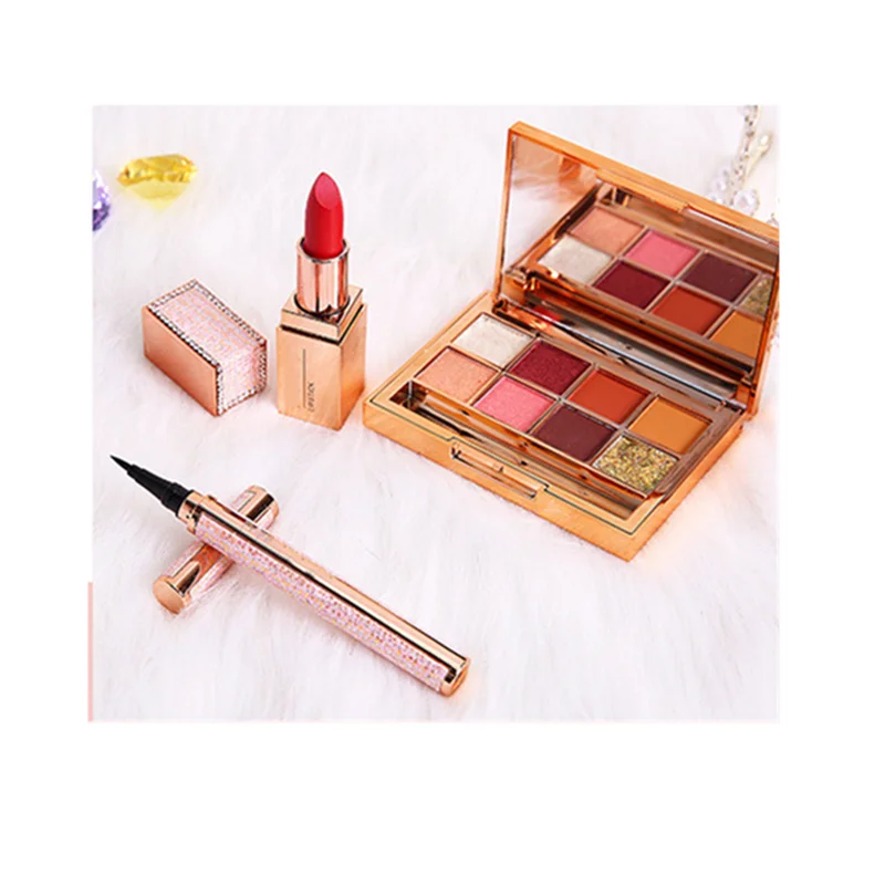 

Colorful charm gift box eye shadow + lipstick + eyeliner combination set