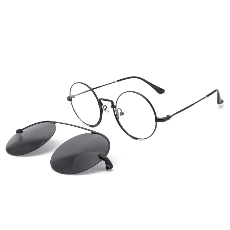 

2020 New Arrival Fancy Metal Acetate Polarized Round Clip on Sunglasses YM-GS-RY1021