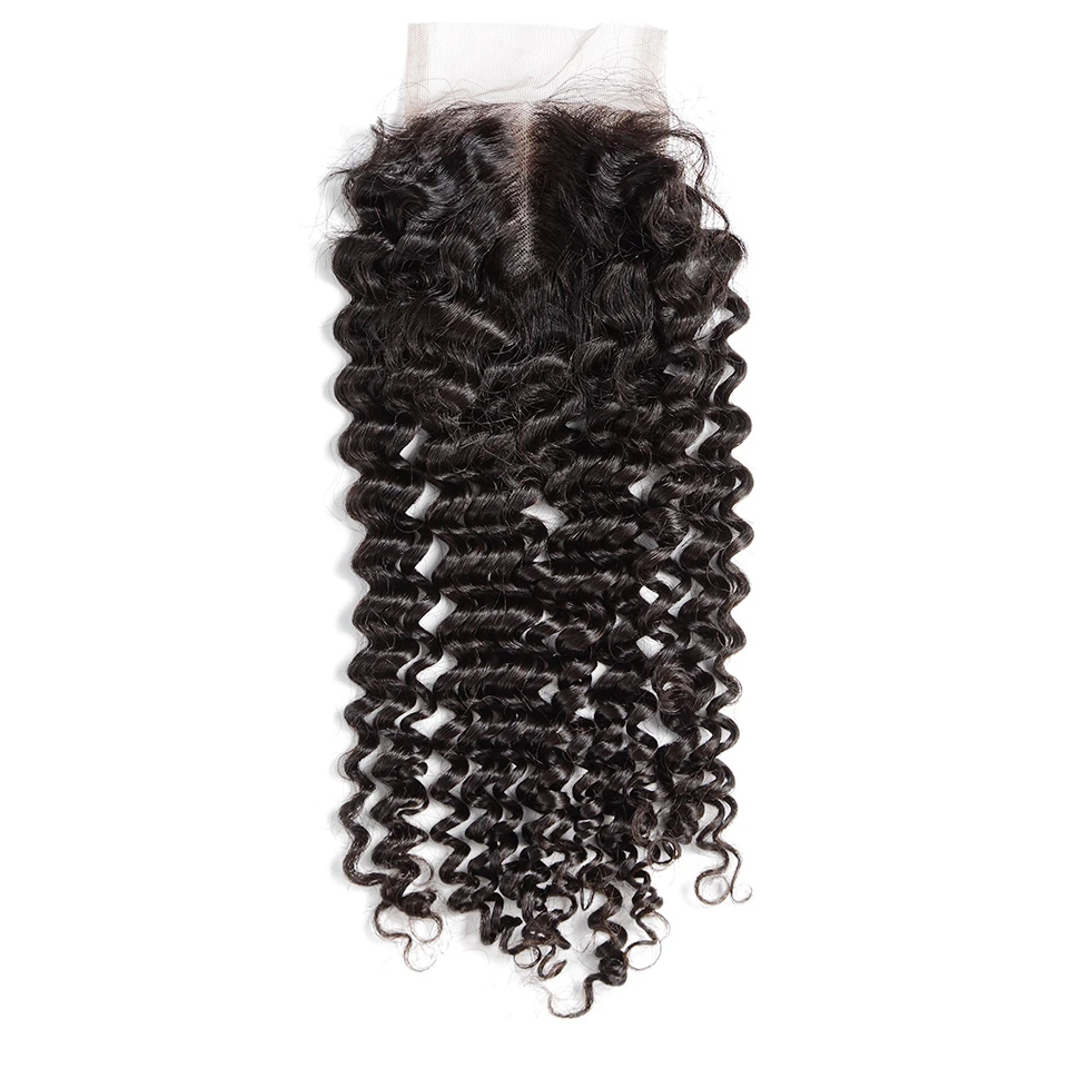 

Addictive Human Hair Lace Closure Kinky Curly Closure 4x4 Swiss Lace Bleached Knots Free/Middle Part 8- 20 Inch Remy