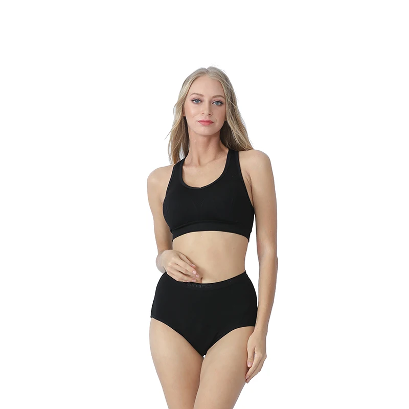 

Manufacturer women bamboo fiber menstruation panties 4 Layer Leak proof absorbent Period teens panties postpartum briefs, Picture shows