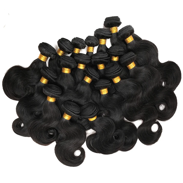

Wholesale vendors cheap natural black body wave virgin mink human brazilian hair bundles, Narutal color