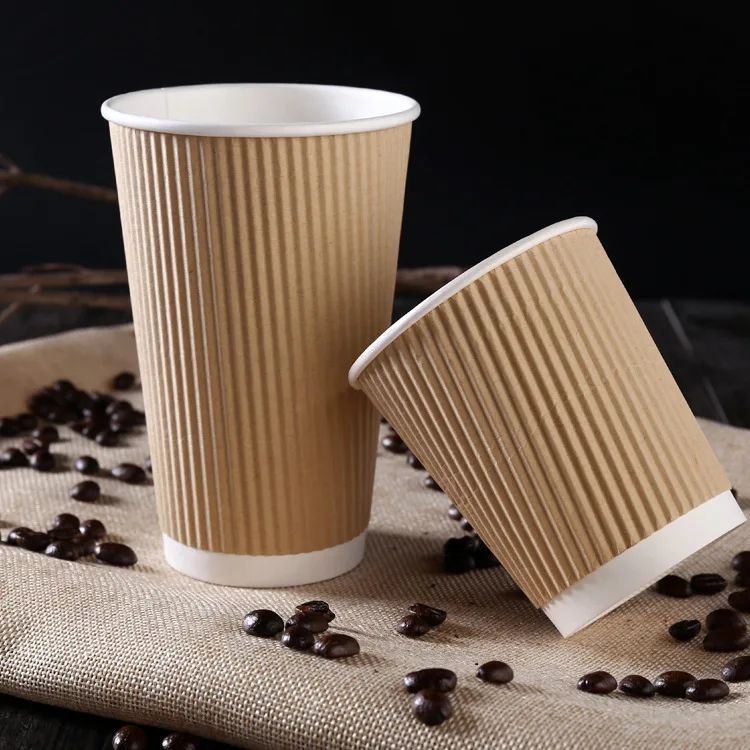 

Efly disposable kraft paper milk tea cup custom 12Oz coffee 2-layer paper cup custom spot