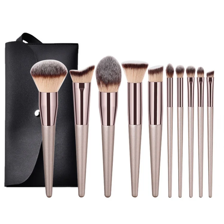 
Popular 10pcs Foundation Powder Eyeshadow Private Label Makeup Brush Set  (1600100516035)