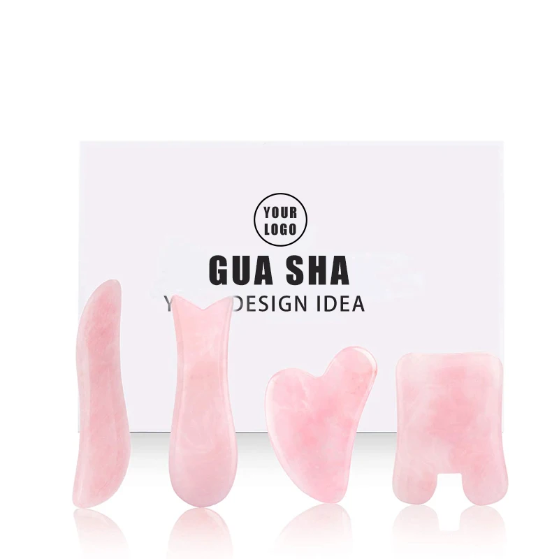 

Hot Selling Natural Facial Beauty Massage Tool Rose Quartz Scraping Gua Sha