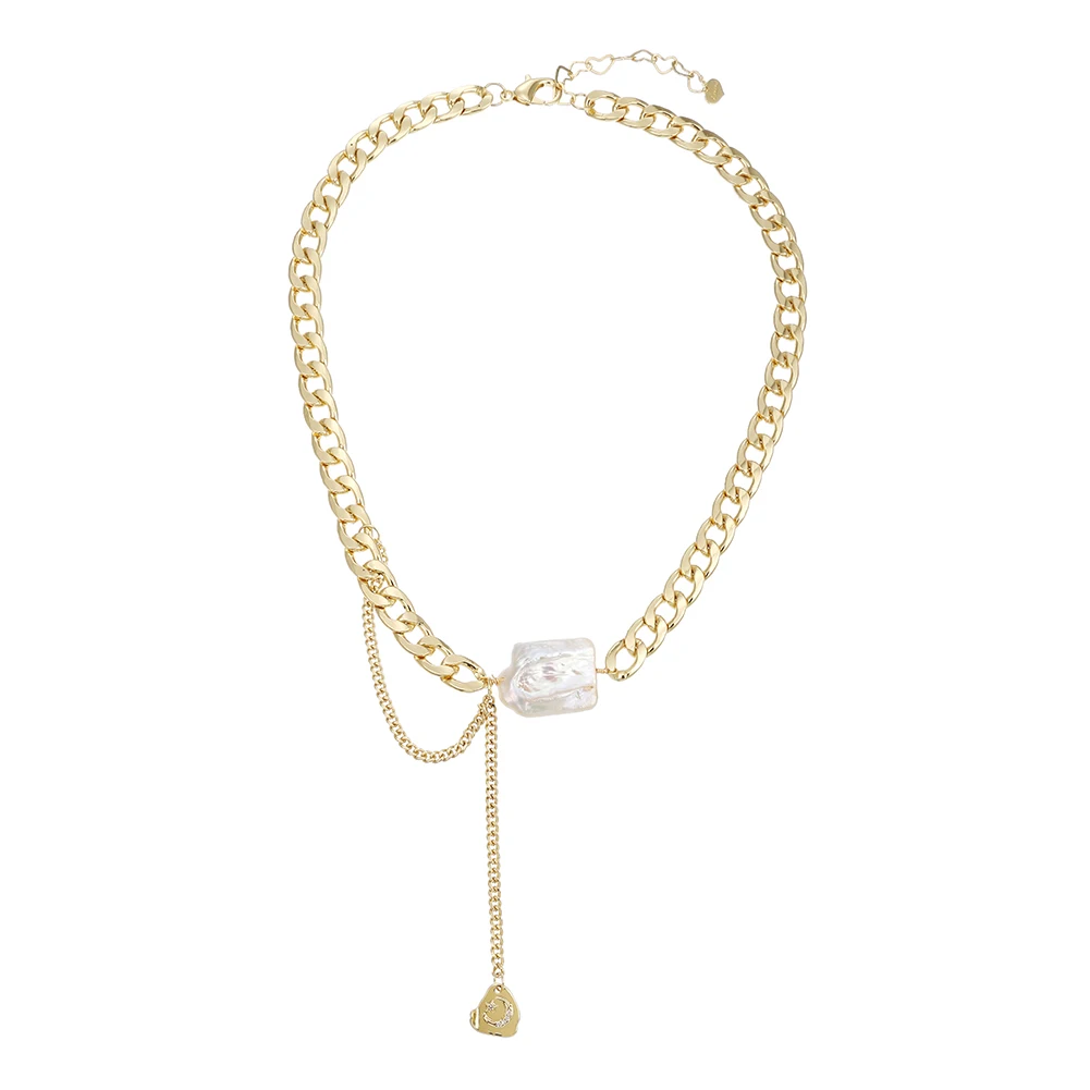 

2021 Hot Style Lovingly Heart Pearl 18k Gold Plated Pendant Necklace Gift For Women Girls, Picture
