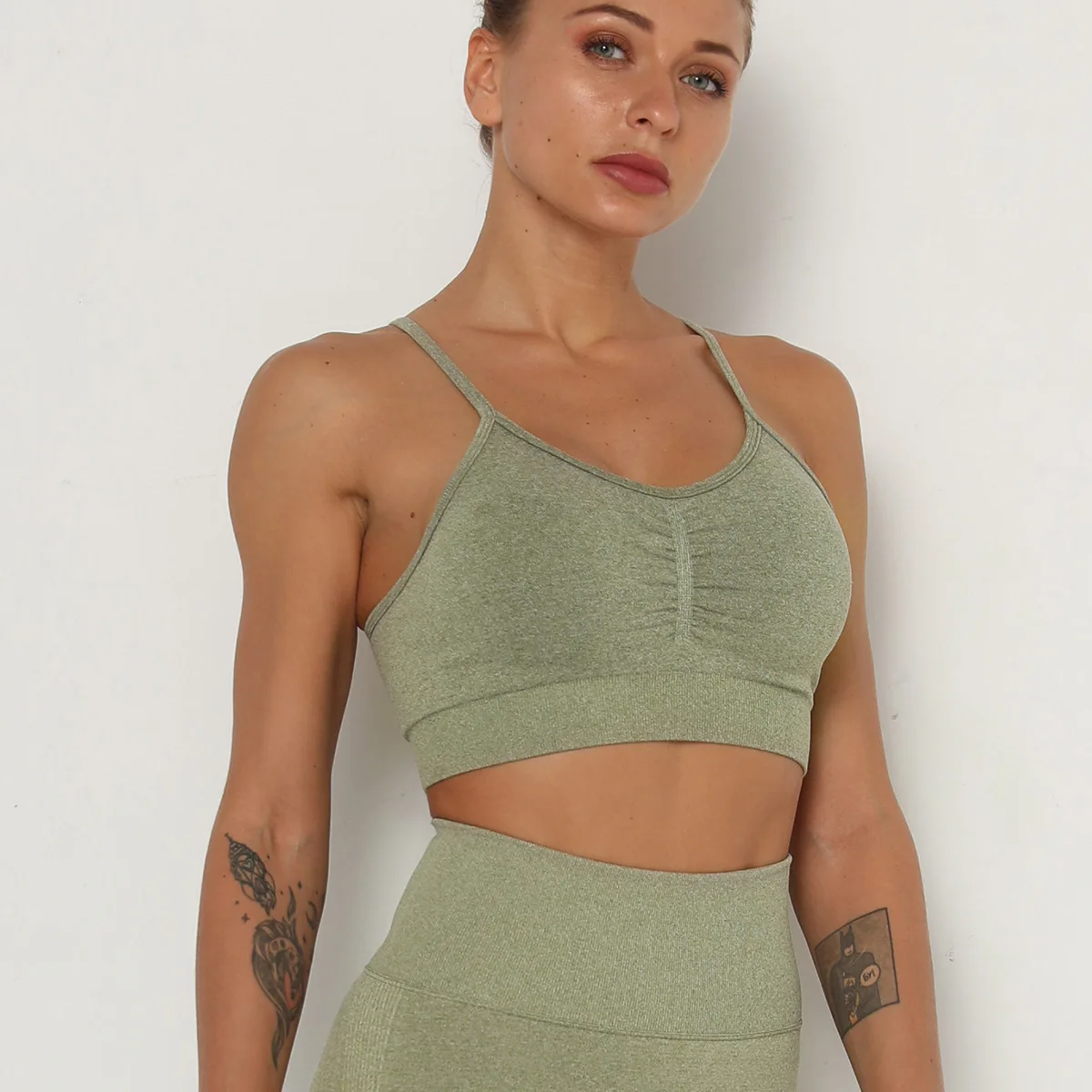 

Ladies Seamless Yoga Knit High Elastic Womens Sports Bra