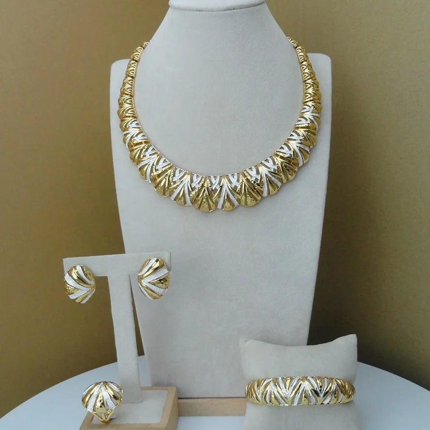 

New Arrival Costume Fashion Simple Designs Superior Gold plated Elegant Design Jewelry Sets FHK8026, Any color you want