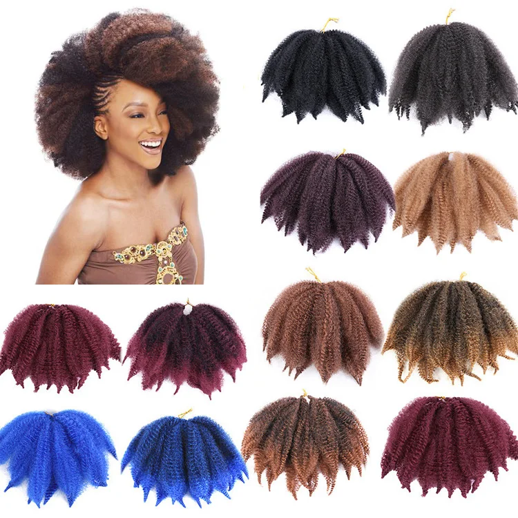 

Afro kinky braid hair styles for african hair, double jumbo x4 afro cuban twist crochet synthetic hair extensions