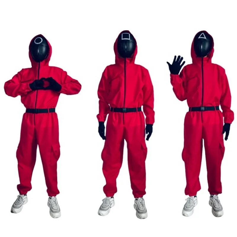 

WeSparking Squid Game Red Jumpsuit Uniform Set Costume Round Six Cosplay Hot TV Movie Cool Stuff Hot Sale