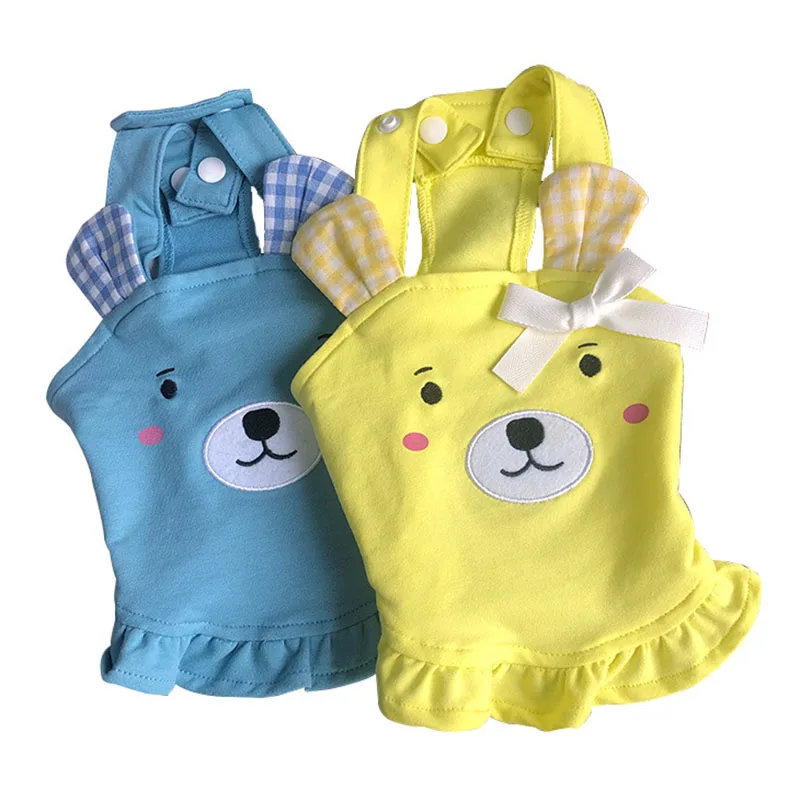 

Pet Clothes Spring And Summer New Cute Bowknot Dress Thin Dog Clothes Clothes, Blue