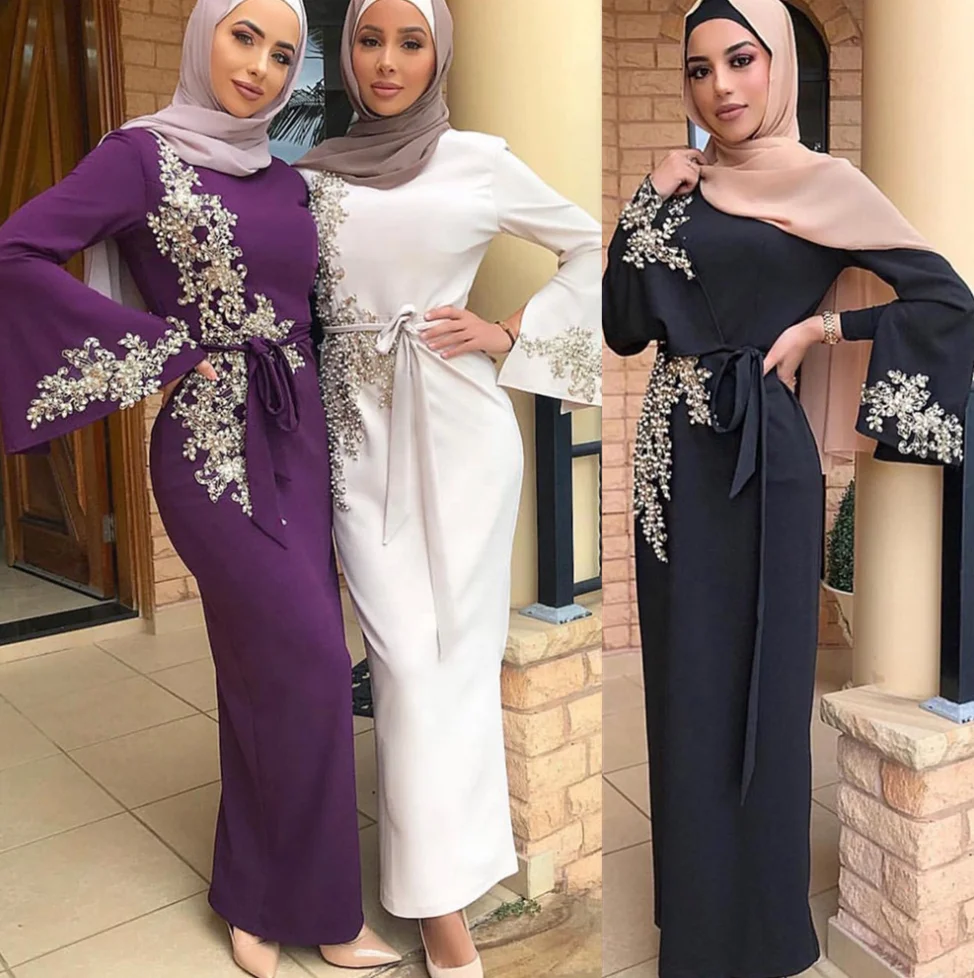 

Causal Abaya Dubai Turkey Muslim Hijab Dress Kaftan Caftan Marocain Islamic Clothing Ramadan Dresses Islam Robe for Women Ladies