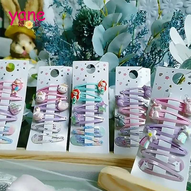 

Cute hair clips set included unicorn and mermaid decoration BB hair grips sets for kids accept CUSTOMIZATION