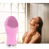 

Waterproof Silicone Facial Ultrasonic Cleansing Brush/Mini Electric ultrasonic Face Massager For Skin Care