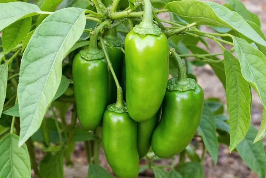 Big Jim pepper plant growing in garden with multiple large green peppers visible on bush