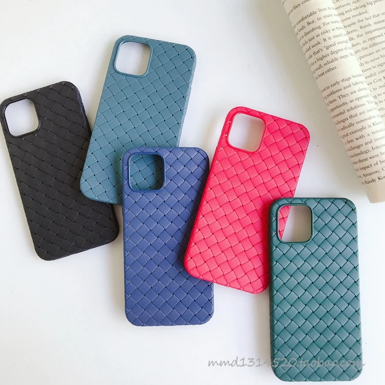 

Straight Edge Liquid TPU Case for iPhone 6, 7, 8 Plus X XS, XR 11, 12 Pro Max Woven pattern
