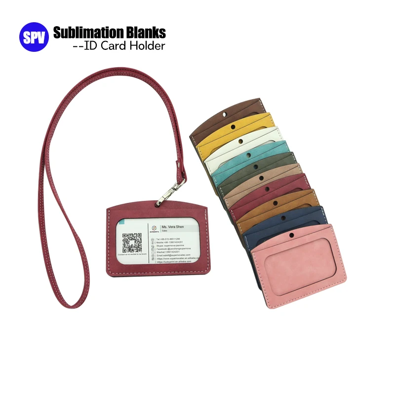 

Sublimation Blank PU Leather Business ID Card Holder, Multi color