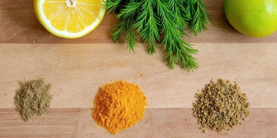 Fresh lemon and dill herb
