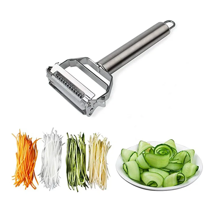 

Multifunction Used Stainless Steel Carrot Julienne Firm Grip Home Potato Peeler Vegetable Fruit Julienne Peeler