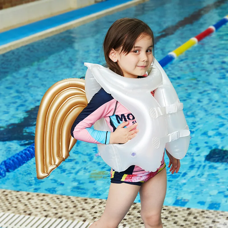 

Safe Inflatable Angel Wing Kids Swimming Costume Summer Floater Kids Swimming Suits