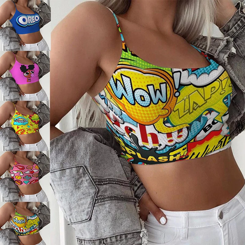 

2021 New Trendy Fashion Sexy Ladies Tops Women T shirt Tank Top Crop Top Women, Black/white/greeen/rose red/grey