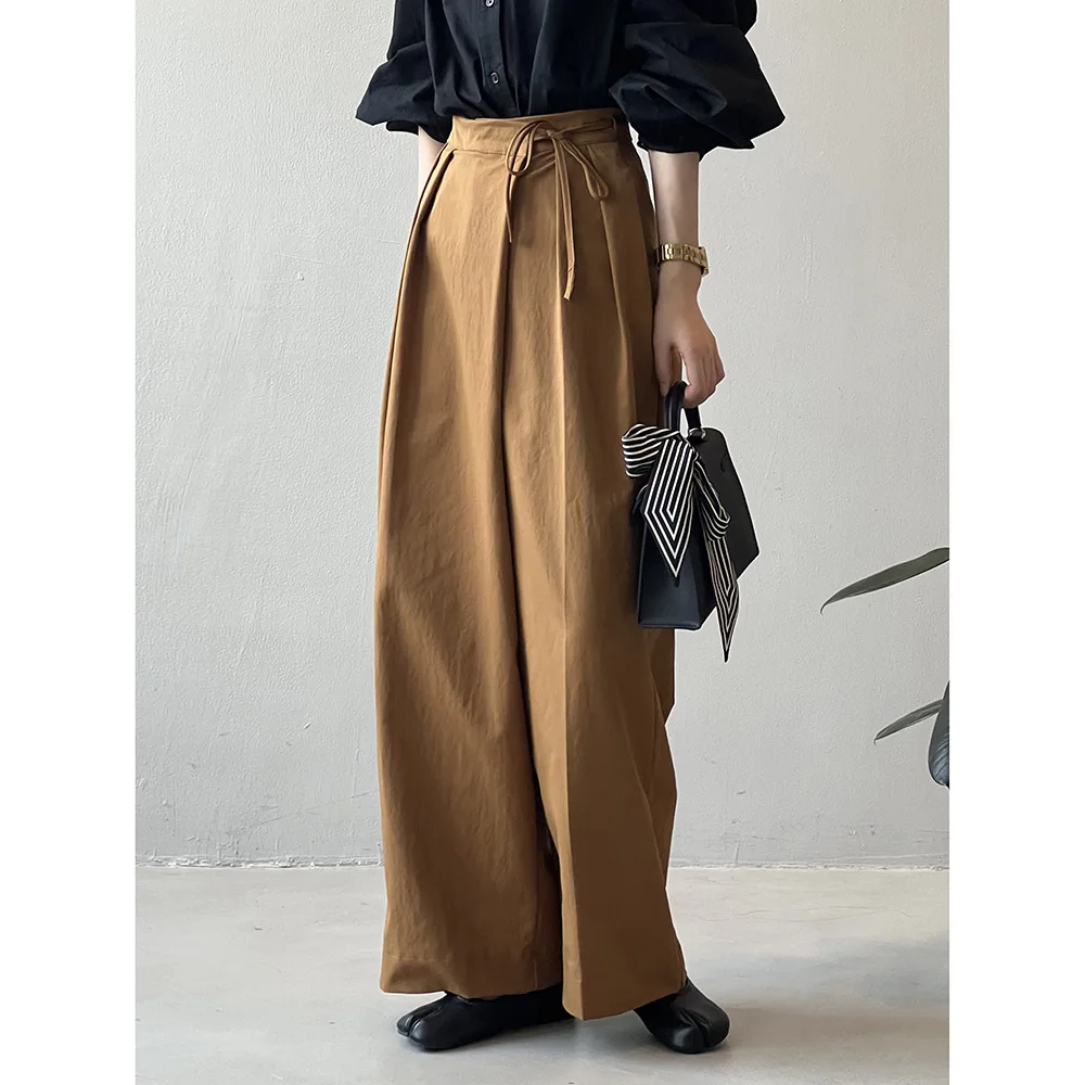 Boutique Wholesale 2026 Autumn New Fashionable High Waisted Straight Leg Casual Wide Leg Women's Pants