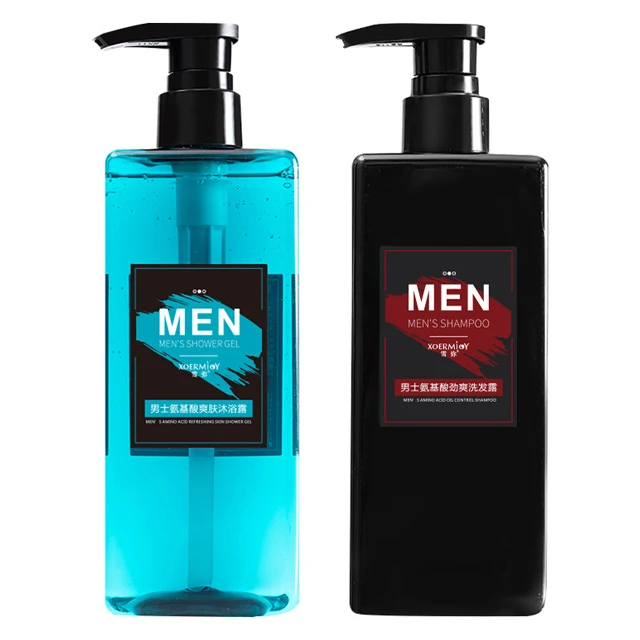 

OEM Amino acid mens oil control shower gel set Cologne smell men's body wash refreshing Luxury Skin Care products shower gel