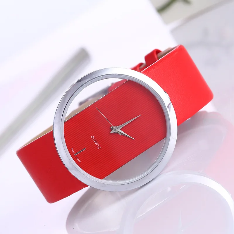 

Oem 36mm Transparent dial Casual fashion wrist watch minimalism Scaleless Women Watches Ladies Watch