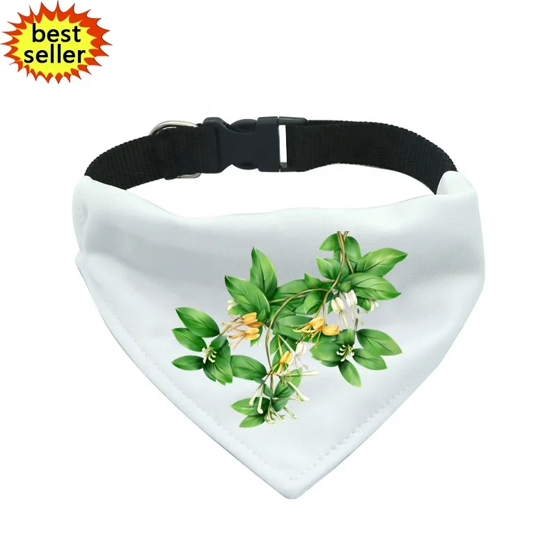 

High Quality Pet Multiple Sizes Sublimation Custom Printed Logo Dog Collar Washable Triangle Bandana Scarf Adjustable